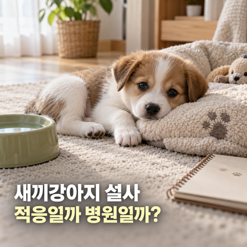 새끼강아지 입양 후 설사, 낯선 환경 때문일까 병원에 가야 할까?