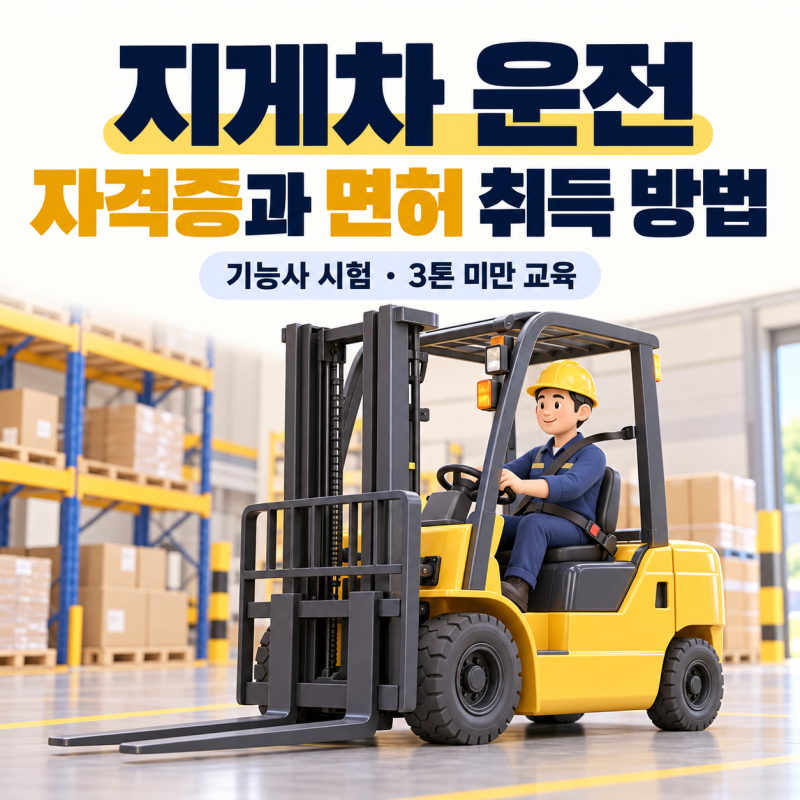 지게차 운전 자격증과 면허 취득 방법, 3톤 미만은 시험 없이 가능할까?