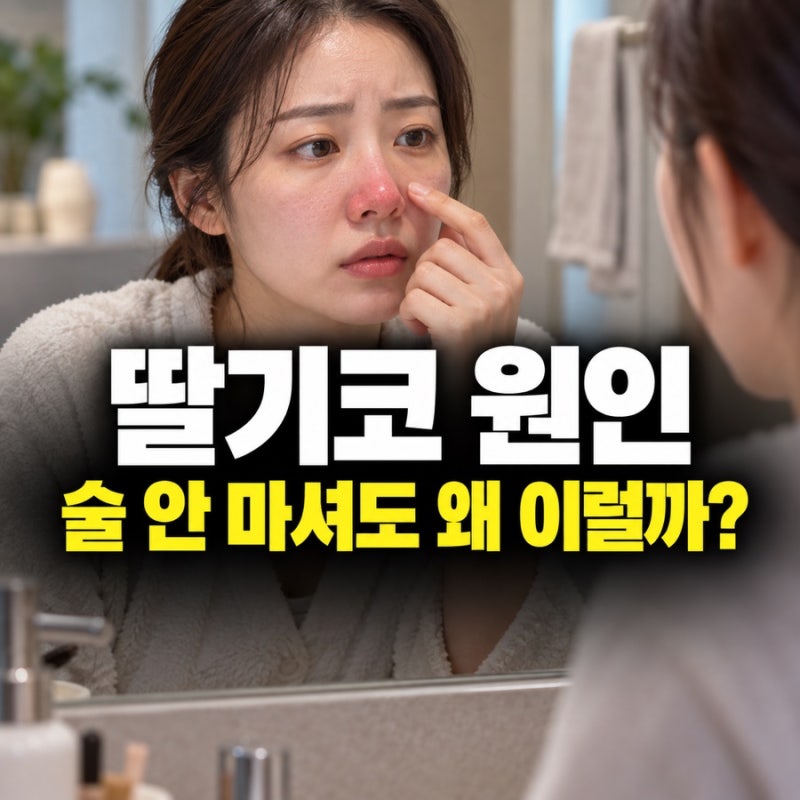 딸기코 원인, 술 안 마셔도 코가 빨개지는 이유