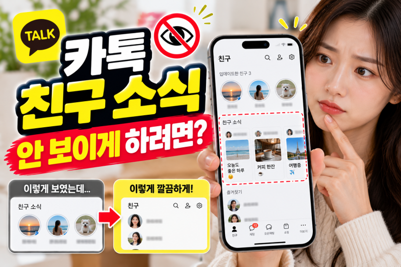 카카오톡 친구 소식 안 보이게 하는 방법, 친구 삭제 없이 정리하기