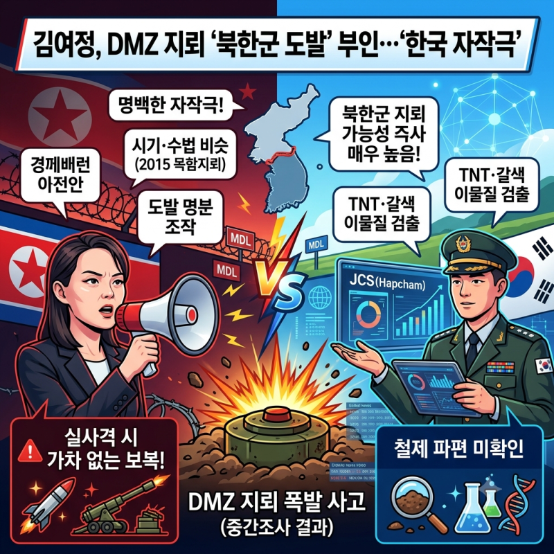 김여정, ‘DMZ 북한 지뢰’ 군 발표 부인…“명백한 자작극”