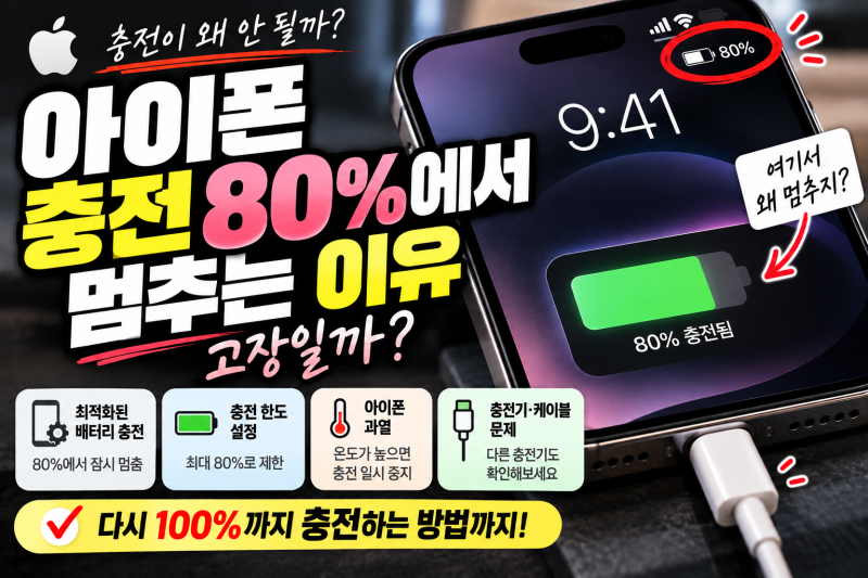 아이폰 충전 80%에서 멈추는 이유, 고장일까?