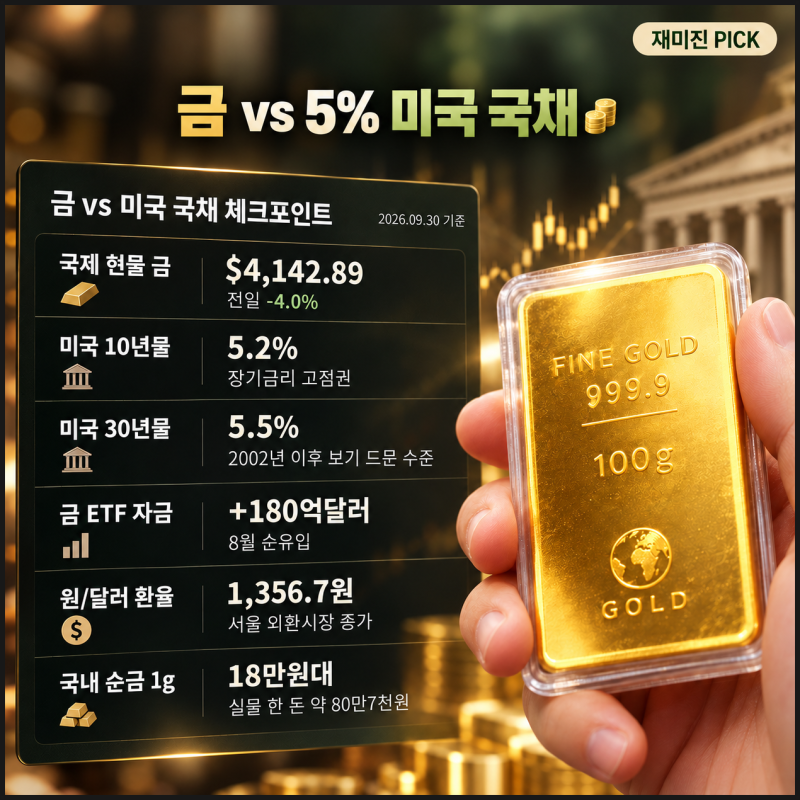 금시세 전망, 미국 국채 5% 넘자 금값이 4% 밀린 이유