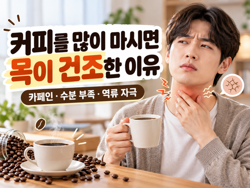 커피를 많이 마시면 목이 건조하게 느껴지는 이유