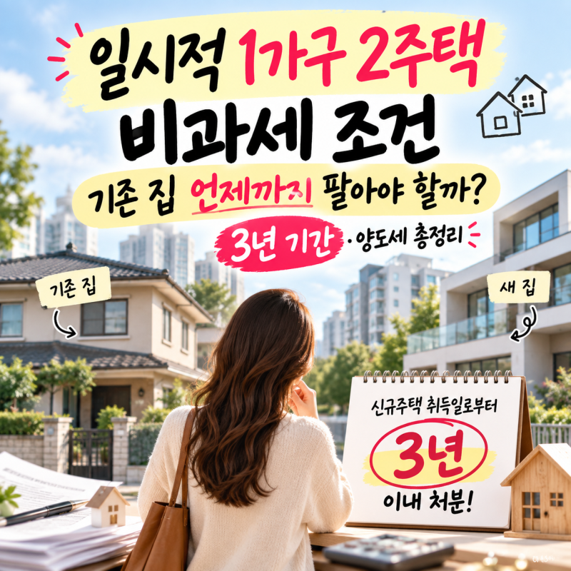 일시적 1가구 2주택 기간과 비과세 조건｜3년 기간·양도세 총정리