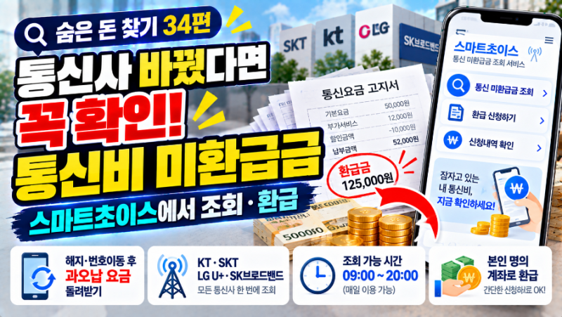 [숨은 돈 찾기 34편] 통신사 바꿨다면 꼭 확인! 통신비 미환급금 조회부터 환급 신청까지 총정....