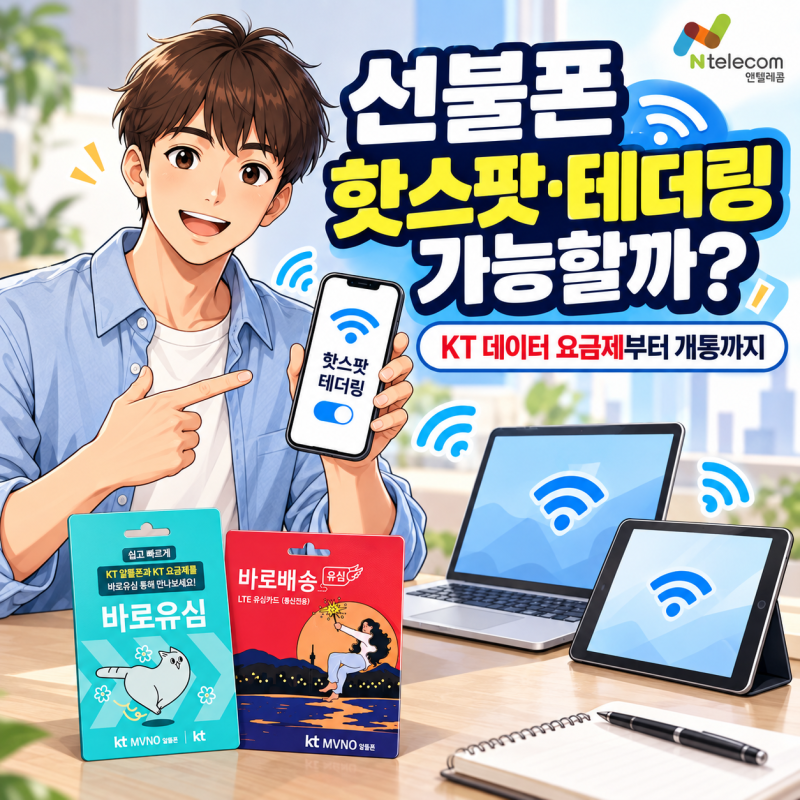 선불폰 핫스팟 테더링 가능할까? KT 데이터 요금제와 개통방법 정리