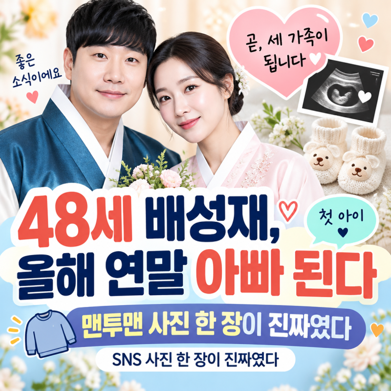 48세 배성재, 연말에 아빠 된다…맨투맨 사진 한 장이 진짜였다
