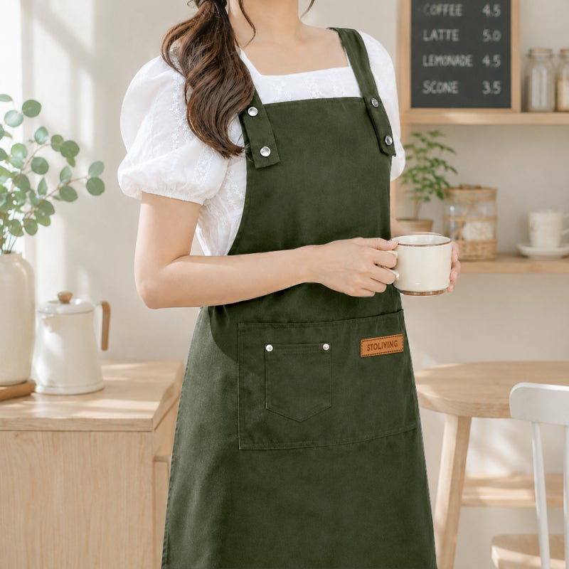 스토리빙 카페 앞치마 H형 방수 카키 실사용 후기