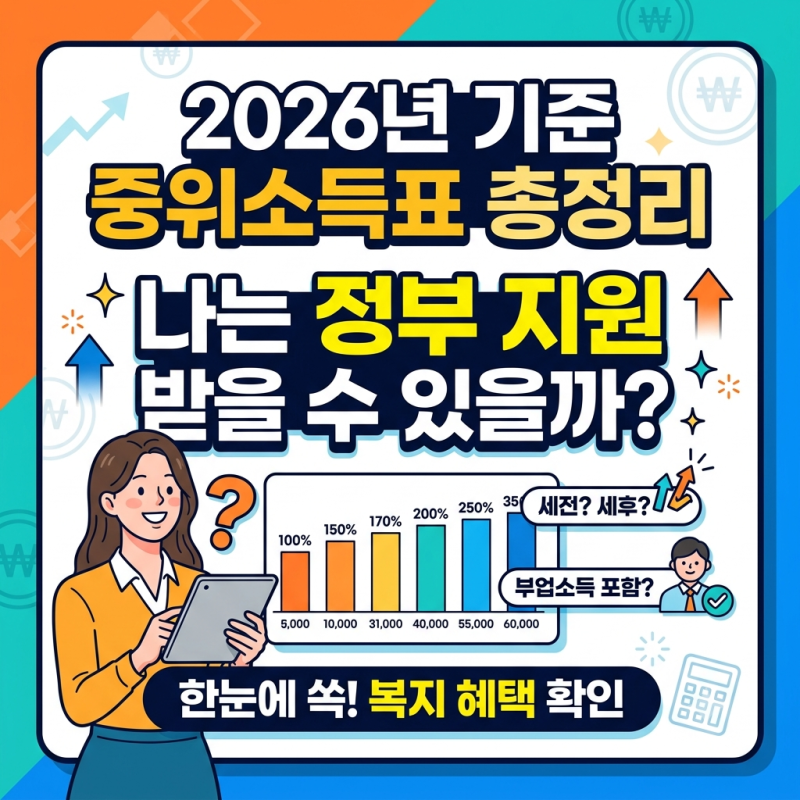 2026년 기준 중위소득표 총정리｜나는 정부 지원을 받을 수 있을까?