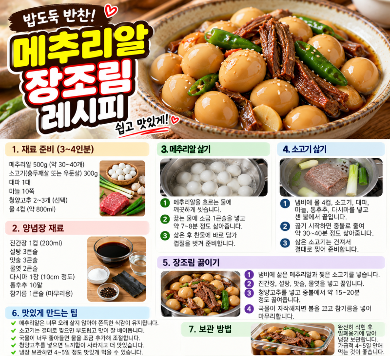 메추리알 장조림 레시피｜짭조름하고 맛있는 밥도둑 밑반찬