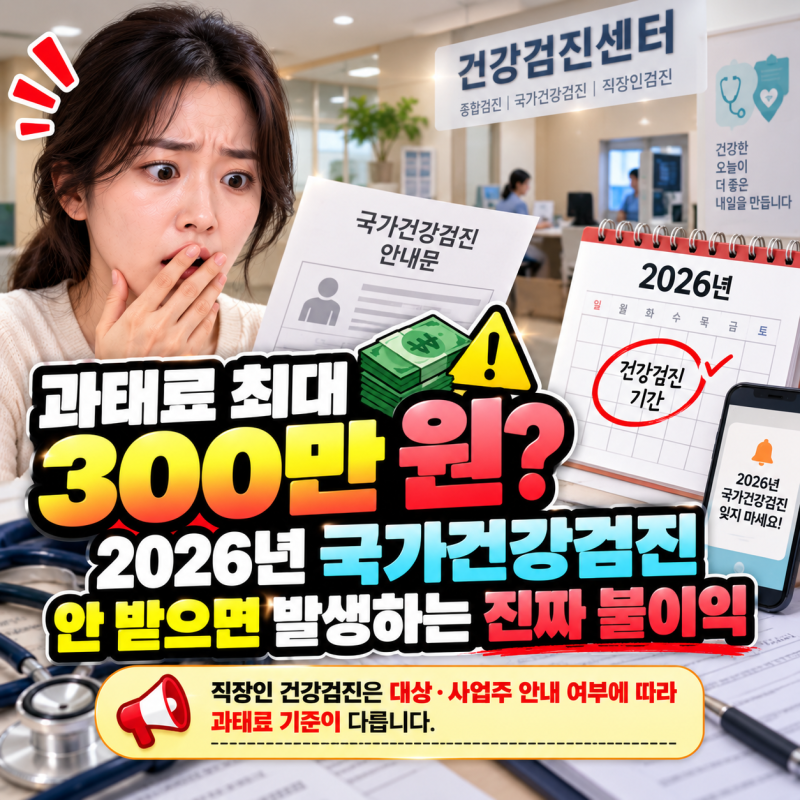 과태료 최대 300만 원? 2026년 국가건강검진 안 받으면 발생하는 진짜 불이익
