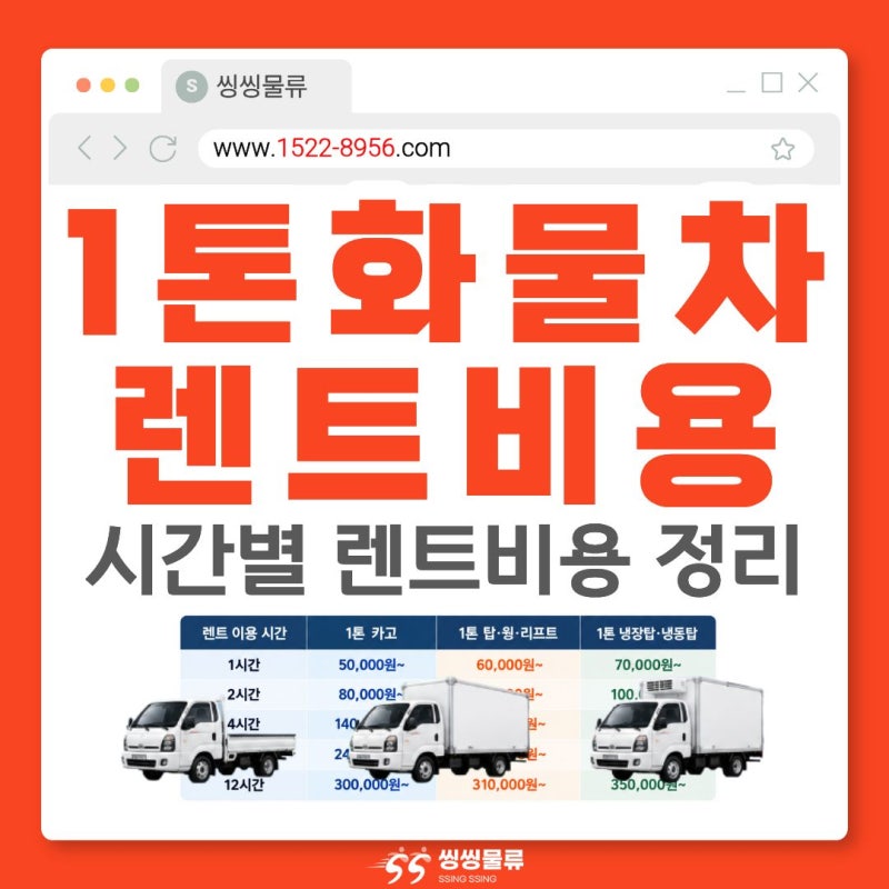 1톤 화물차 렌트, 시간별 렌트비용 정리: 5만원부터 시작하는 알뜰 이용법