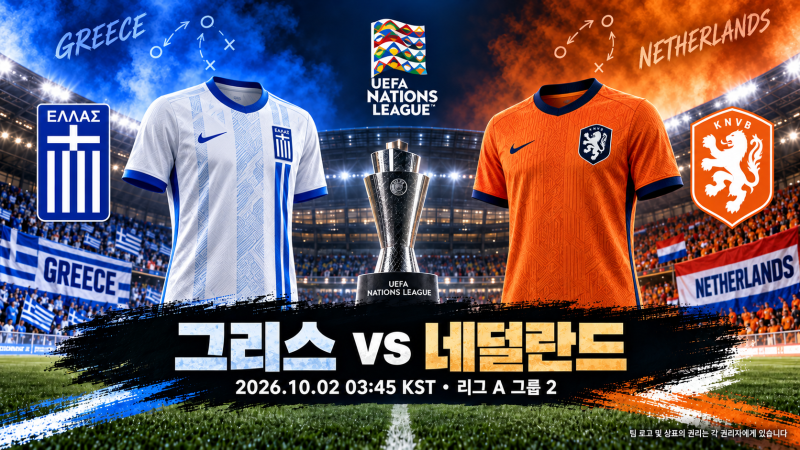 [UEFA 네이션스리그] [2026.10.02] A2 3차전 그리스 vs 네덜란드 프리뷰: 중앙 압박과 측면 폭