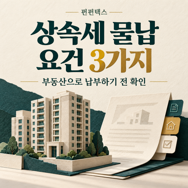 상속세 물납 요건 3가지, 부동산으로 내려면 모두 갖춰야 합니다