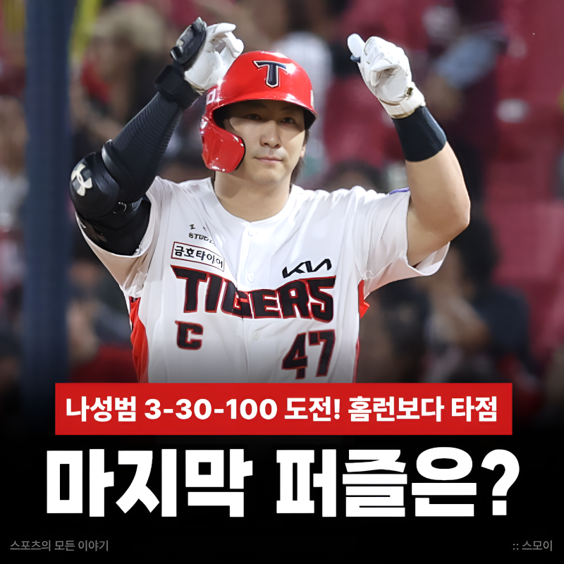 기아 대왕호랑이 KIA 나성범 3-30-100 도전! 홈런보다 타점이 더 중요한 이유