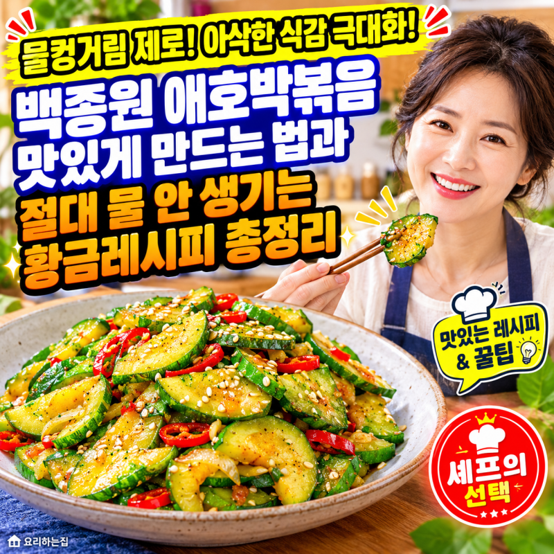 아삭하고 감칠맛 폭발하는 애호박볶음 맛있게 만드는 법과 절대 물 안 생기는 황금레시피 꿀....