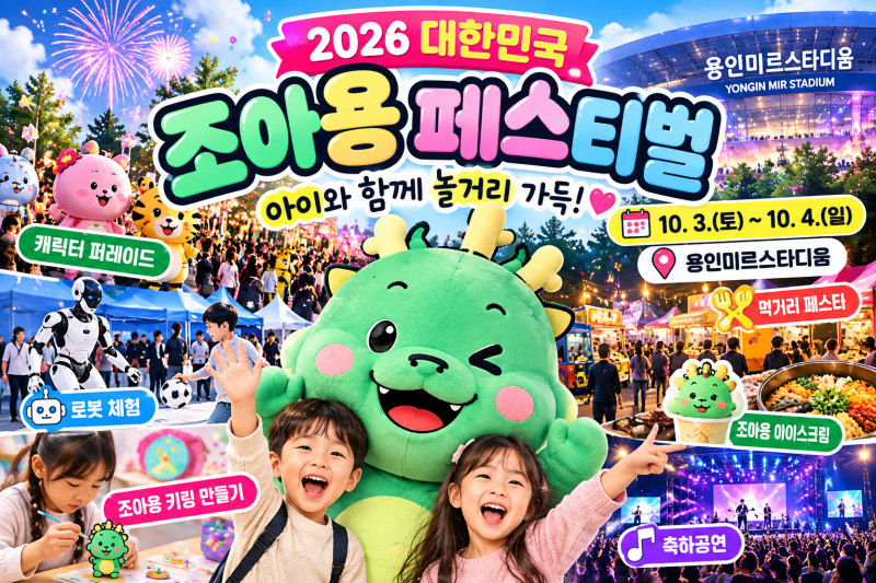 2026 용인축제 조아용 페스티벌조아용 페스티벌 일정·장소·아이 체험·주차·셔틀·가수 라인....