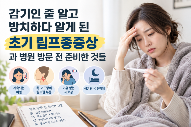 감기인 줄 알고 방치하다 알게 된 초기 림프종증상과 병원 방문 전 준비한 것들