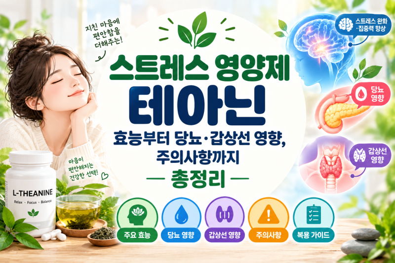 스트레스 영양제 테아닌 효능부터 당뇨 갑상선 영향 주의사항까지 총정리