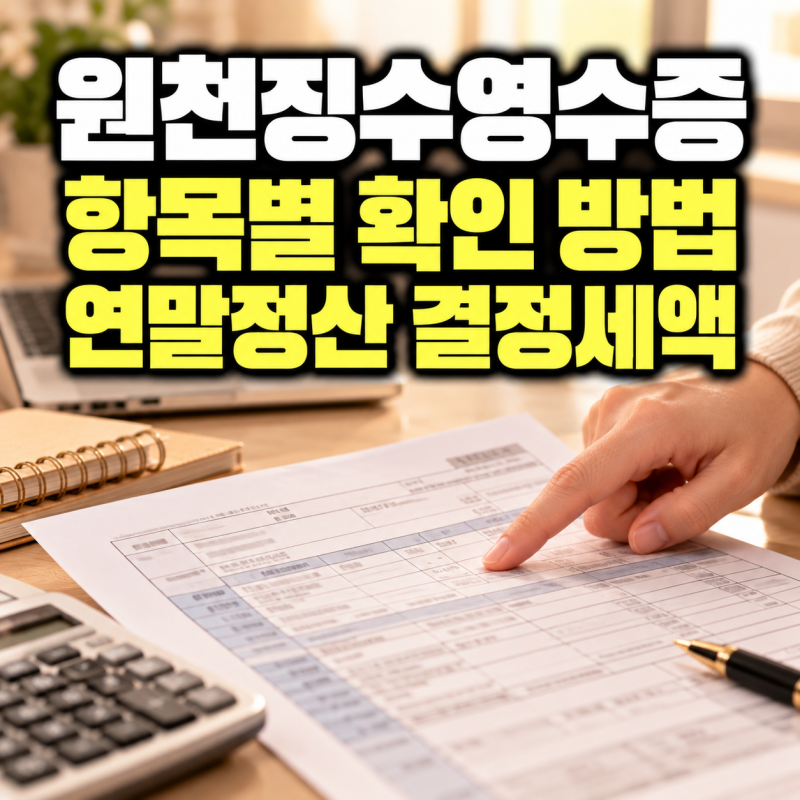 근로소득 원천징수영수증 항목별 확인 보는 방법과 연말정산 결정세액 뜻 및 산출 방법