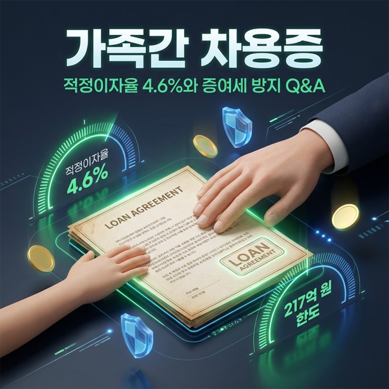 가족간 차용증 작성법 적정이자율 4.6%와 무이자 한도, 증여세 폭탄 방지 실전 Q&A