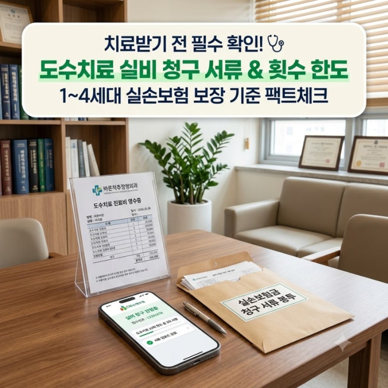 도수치료 실비 청구 서류 및 횟수 한도! 1세대 2세대 3세대 4세대 실손보험 비용 보장 비교