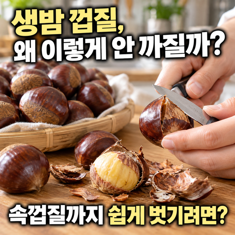 생밤 까는법, 딱딱한 껍질 쉽게 벗기려면? 속껍질까지 까는 방법