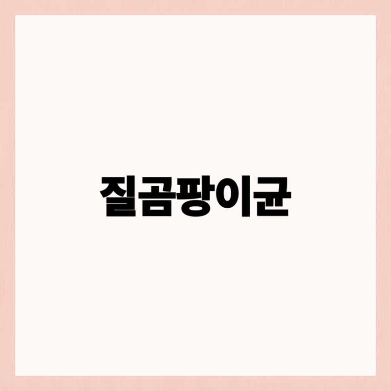 질곰팡이균 증상, 칸디다 질염 원인과 관리법