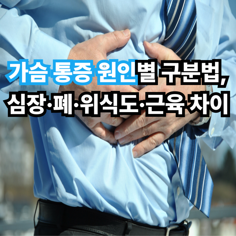 가슴 통증 원인별 구분법, 심장·폐·위식도·근육 차이