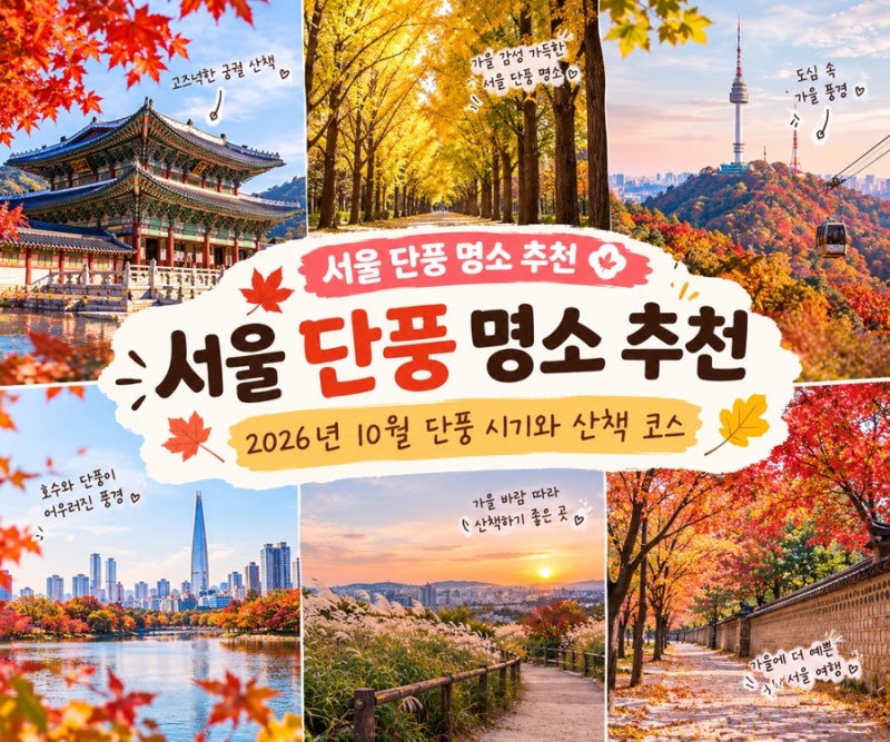 서울 단풍 명소 추천｜2026년 10월 단풍 시기와 산책 코스