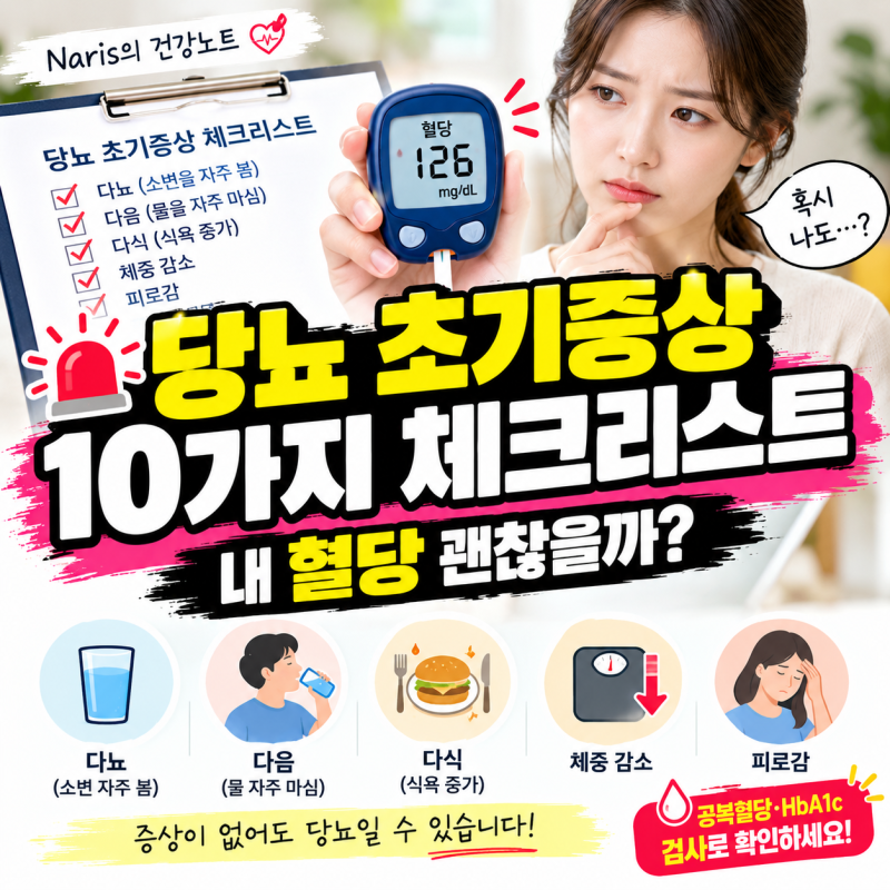 당뇨 초기증상 10가지 체크리스트｜다뇨·다음·다식부터 체중 감소·피로까지