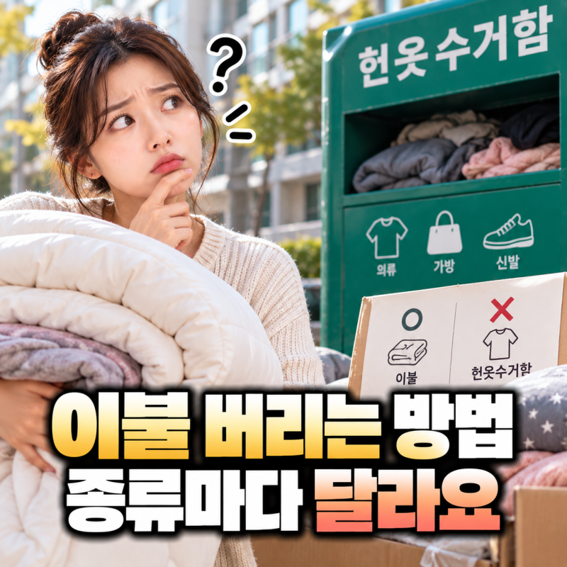 “헌 옷 수거함에 그냥 넣으려 했다면 잠깐” 솜 이불·홑이불 버리는 법이 다릅니다