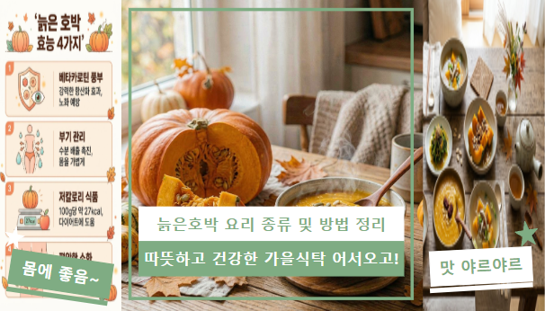 늙은 호박 요리종류 12가지 총정리 | 죽·차·전·이유식