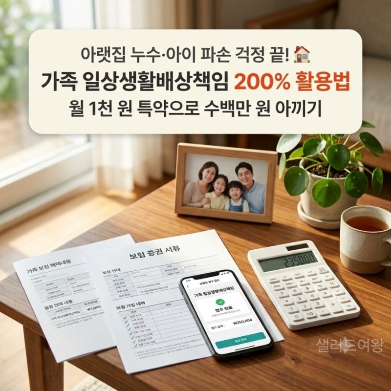 아랫집 누수·아이 실수로 깨진 물건까지! 가족 일상생활배상책임보험(일배책) 200% 활용 & 실....