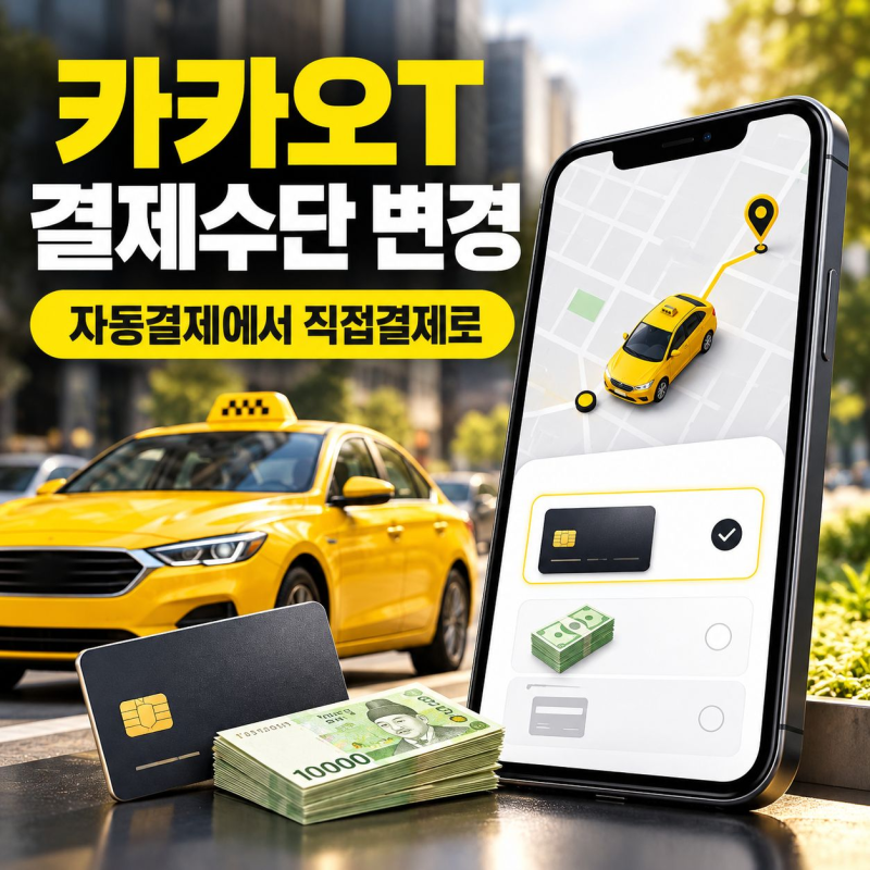 카카오T 자동결제 설정과 직접결제로 바꾸는 순서