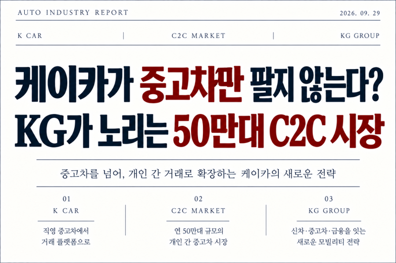 케이카가 중고차만 팔지 않는다? KG가 주목한 연 50만대 C2C 시장