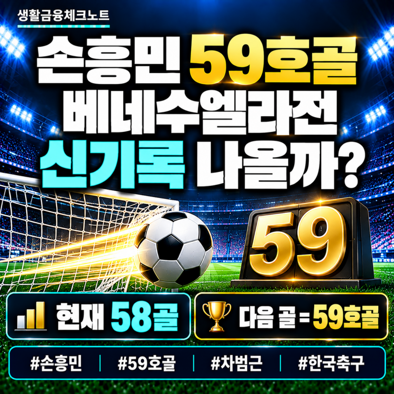 손흥민 59호골 나오면 신기록? 베네수엘라전 차범근 넘어 A매치 최다골 도전
