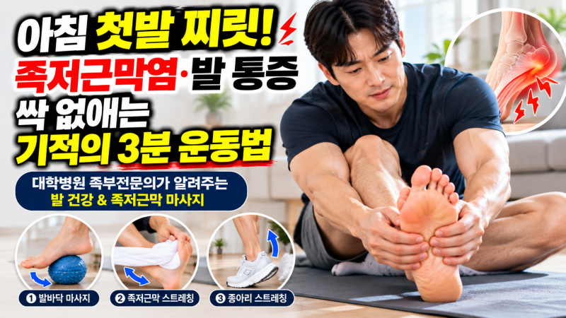 아침 첫발 찌릿한 발바닥 통증, 족저근막염 싹 달아나게 해준 정형외과 전문의 기적의 발 운....