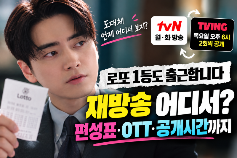로또 1등도 출근합니다 재방송 어디서? 편성표·OTT 공개시간까지