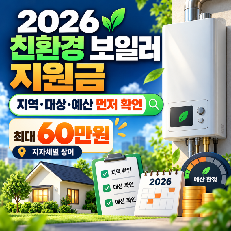 보일러 바꾸기 전에 확인하세요! 2026 친환경 보일러 지원금, 우리 집도 받을 수 있을까?