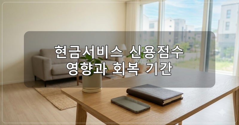 현금서비스 신용점수 하락 원인과 회복까지 걸리는 기간