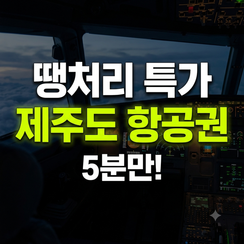 제주도 편도 항공권 1만원대 특가 5분만에 구하는 숨겨진 노하우!