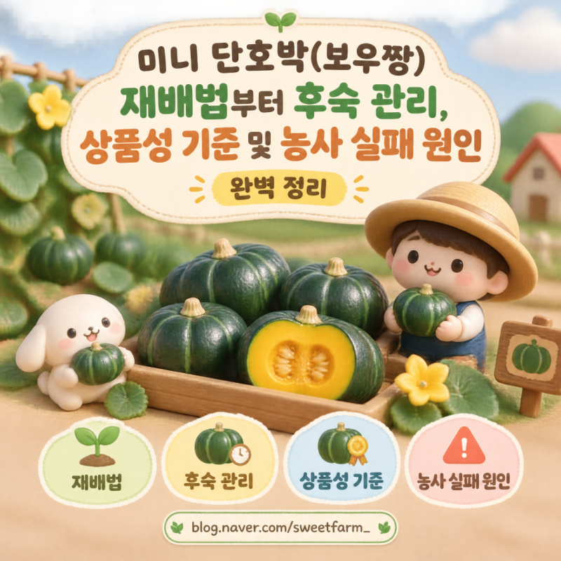 미니 단호박(보우짱) 재배법부터 후숙 관리, 상품성 기준 및 농사 실패 원인 완벽 정리