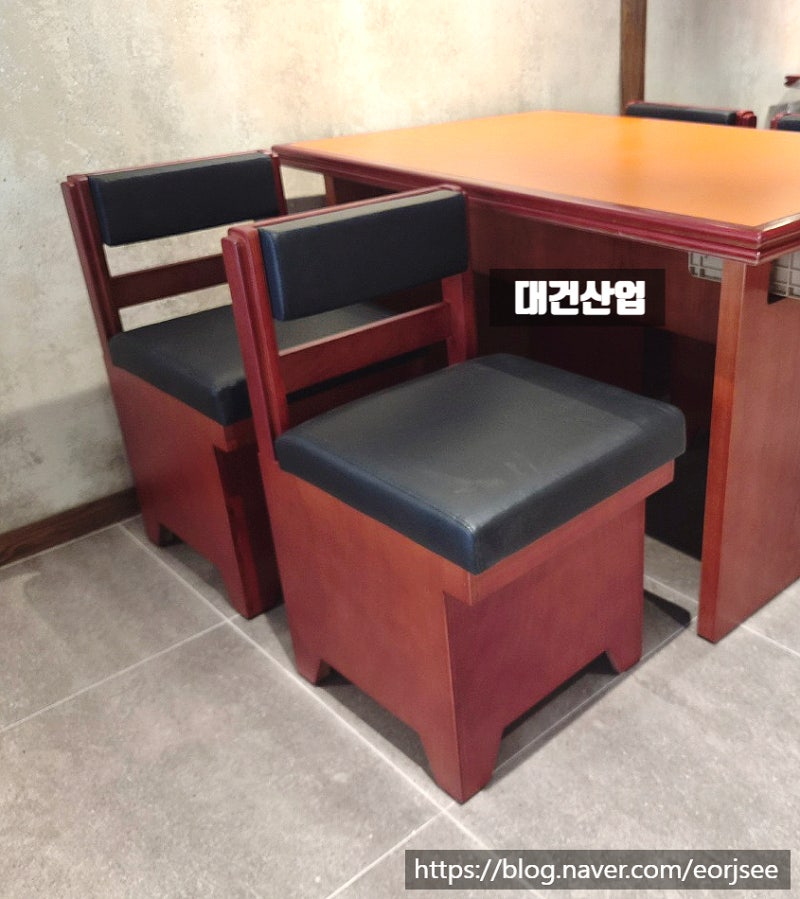 부산 고기집 목재 수납의자 제작 ｜ 업소용 식당의자 맞춤 제작공장 납품 (대건산업)