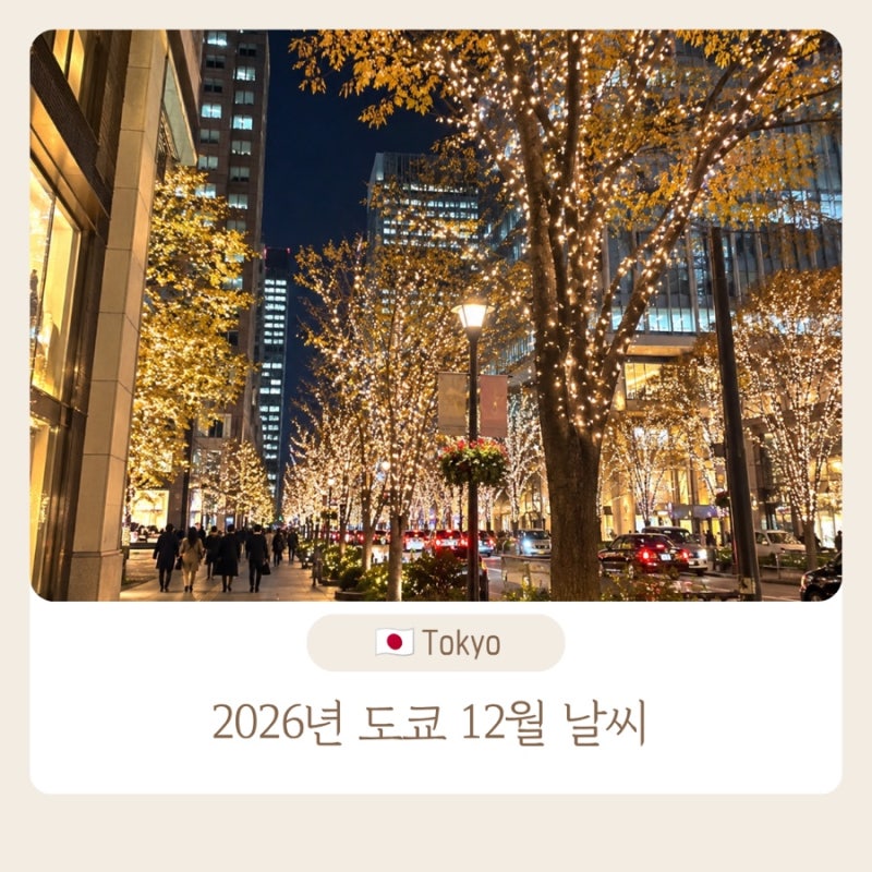 2026 도쿄 12월 날씨｜초·중·말 기온·옷차림·아이와 여행 준비 총정리