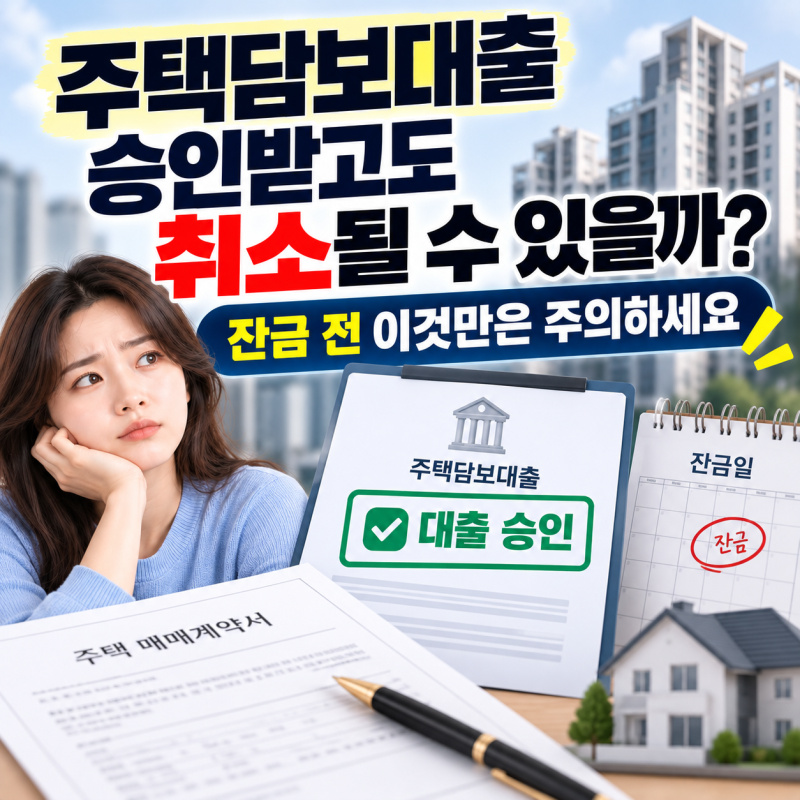 주택담보대출 승인받고도 취소될 수 있을까? 잔금 전 주의할 것