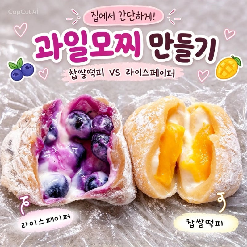 요거트 과일모찌 만들기｜한정선st 찹쌀떡·라이스페이퍼 비교 후기