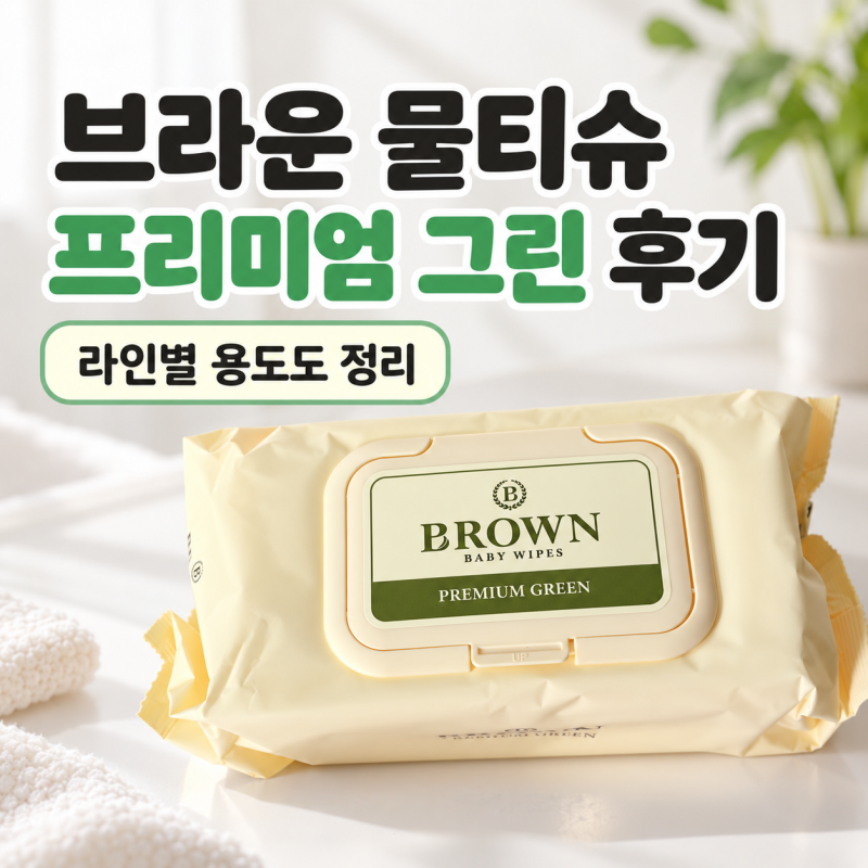 브라운물티슈 프리미엄 그린 후기, 라인별 용도와 두께 비교