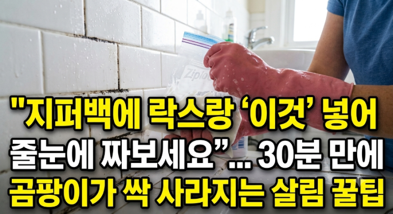 청소 전문가만 몰래 쓰던 '락스+이것' 조합! 지퍼백에 넣어 짜기만 하면 곰팡이가 감쪽같이 ....